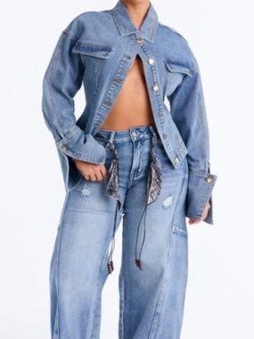 Sardinia Summer Belted Loose Fit Jeans - Medium Wash - 3